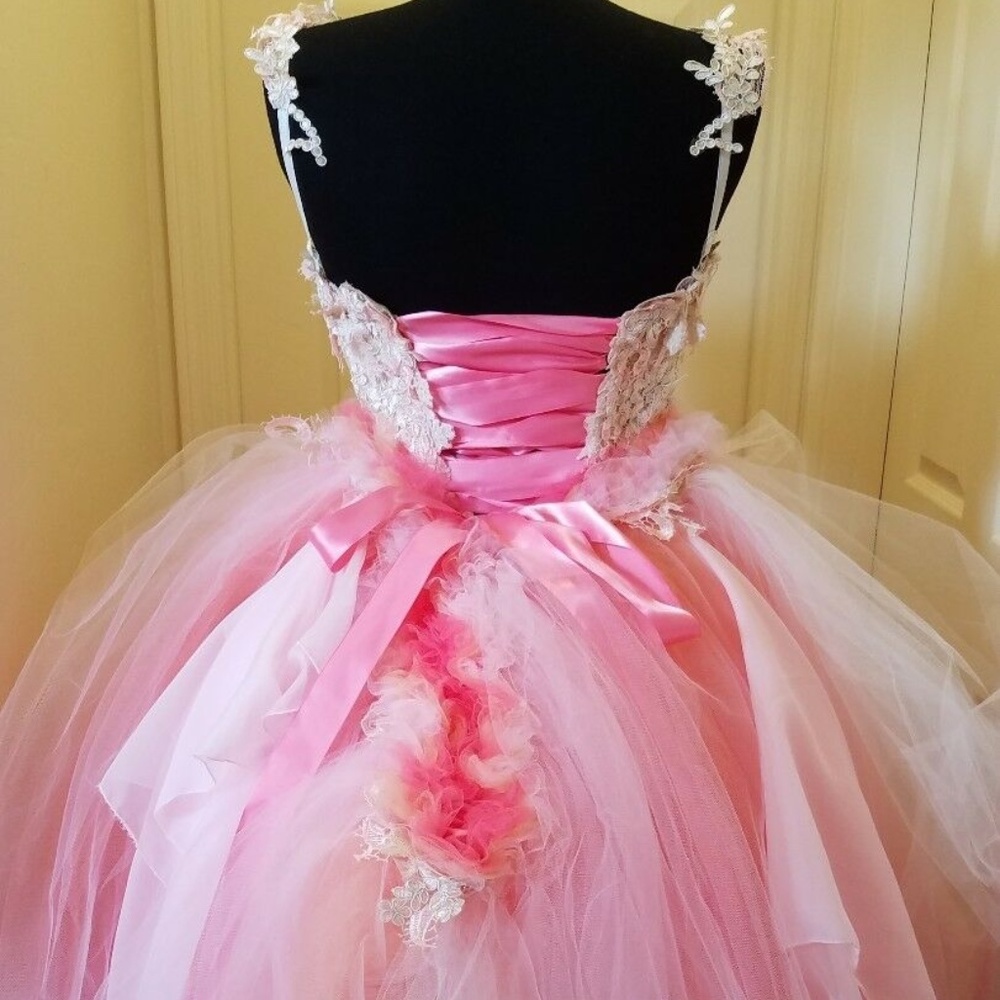 KELSEY Blush Lace & Tulle Wedding Ballgown Set - Picture 7 of 8